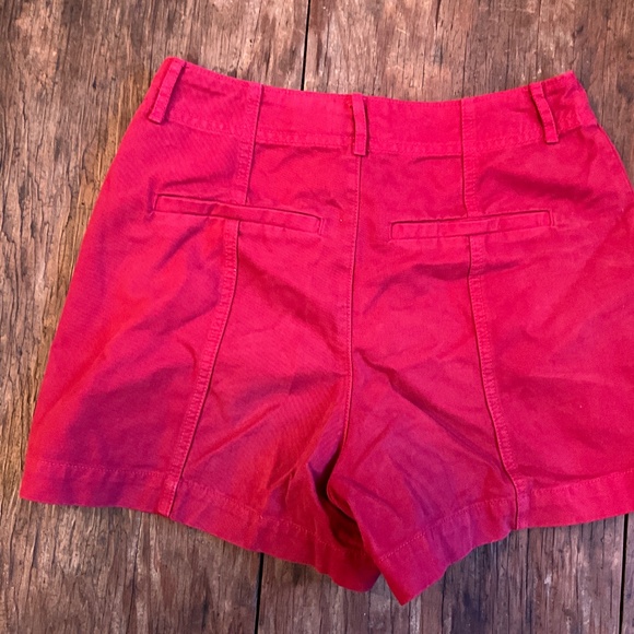 Red High Waisted Shorts Size 2 - Picture 2 of 2
